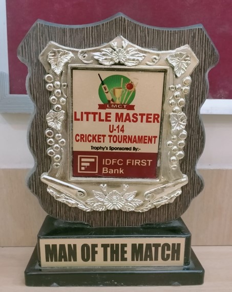 Man of the Match, Under-14, certificate