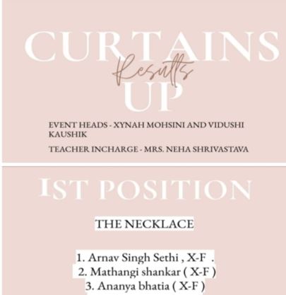 Curtains Up, English play, certificate