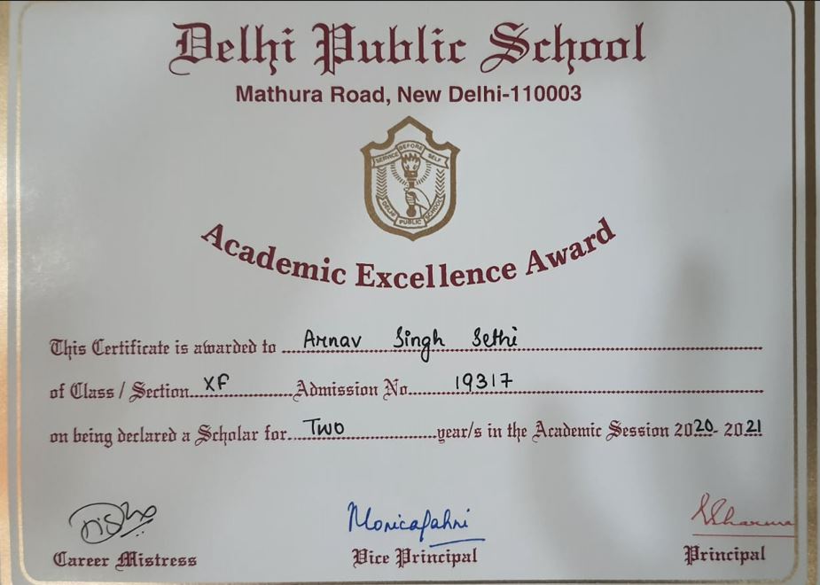 Scholar, two years, certificate